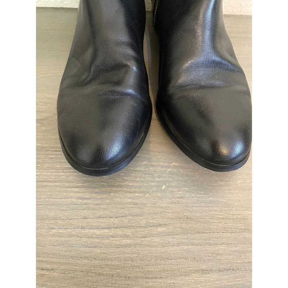 Michael Kors Black Leather Over The Knee Stretch Back Boot Womens 8 Riding Style